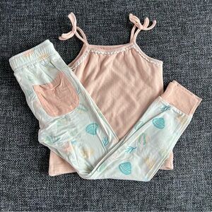 Love and Grow Summer Shells Pointelle and Bamboo Tank Set Size 7